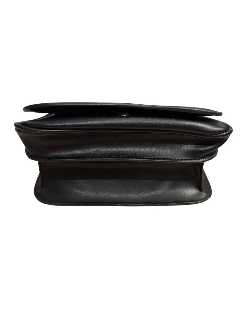 Urban Outfitters Black Faux Leather Front Flap Crossbody Shoulder Bag - Picture 8 of 10